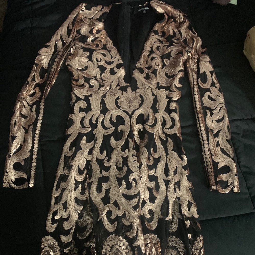 Fashion Nova Gold Formal Dress